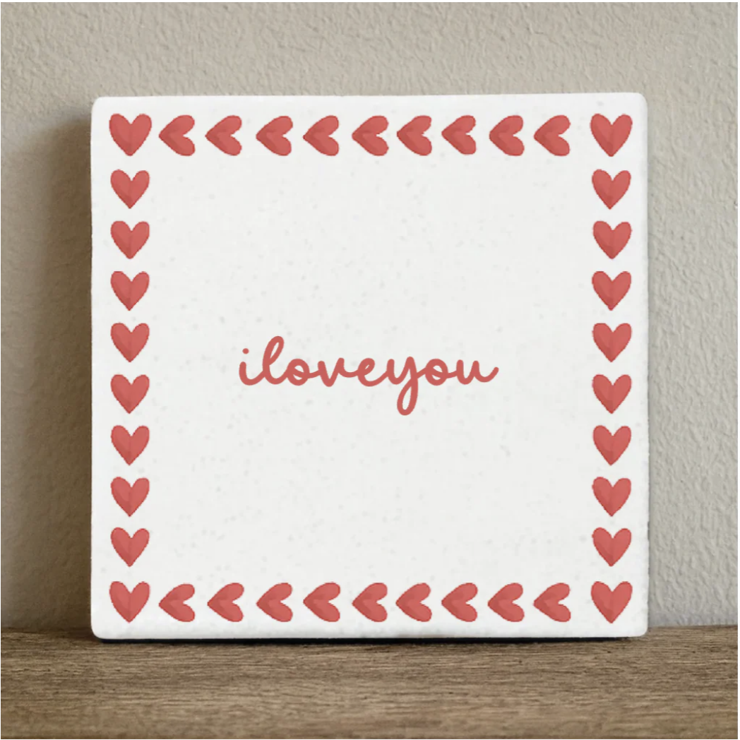 Keramikfliese, Deko-Kachel - i love you, 10x10 cm