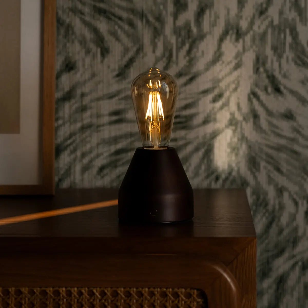 Dark brown rechargeable LED table lamp 'Zavi' - wireless, dimmable