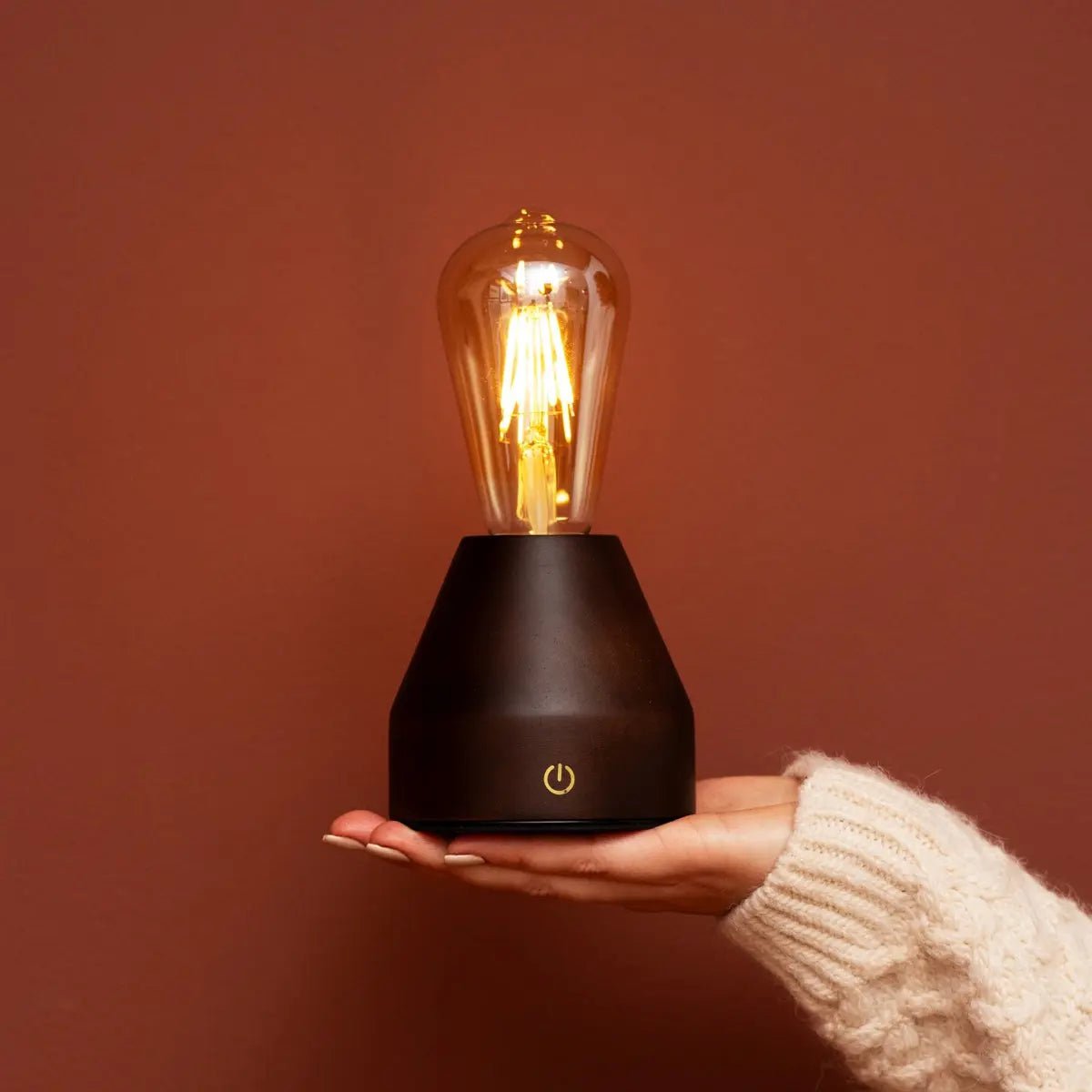 Dark brown rechargeable LED table lamp 'Zavi' - wireless, dimmable