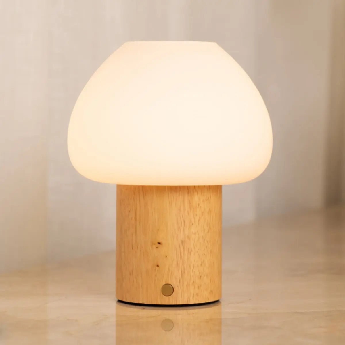 Wooden table lamp 'Fynn' - rechargeable, dimmable