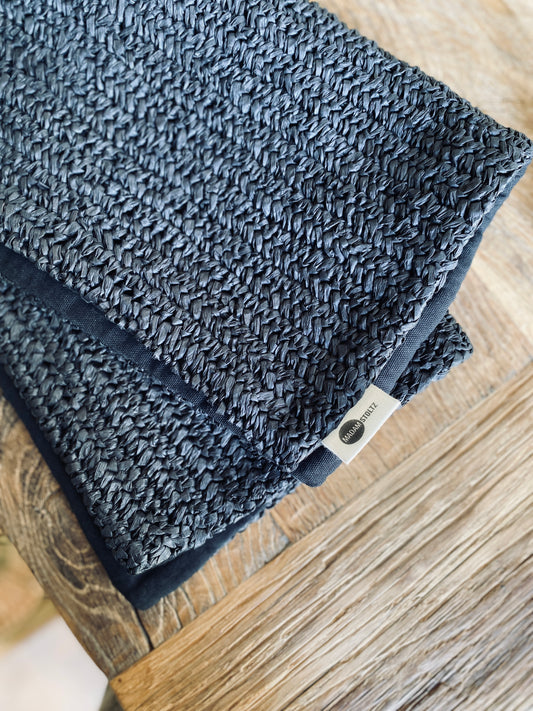 Bast Kissenhülle - elegant black