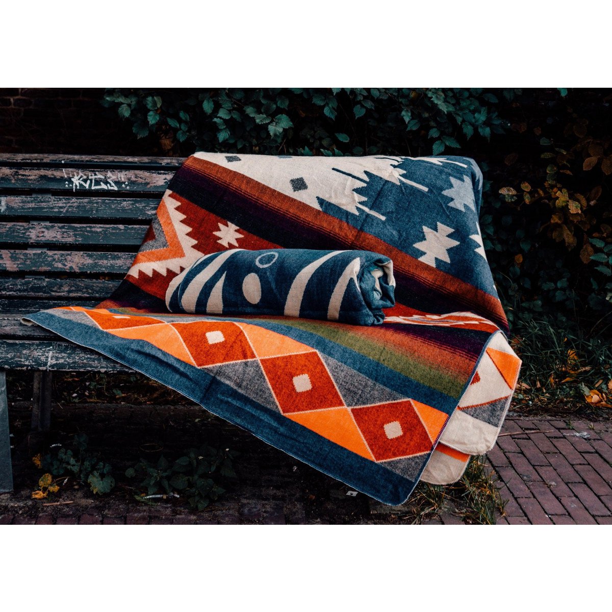 Decke aus ecuadorianischem Alpaka - Quilotoa Blau