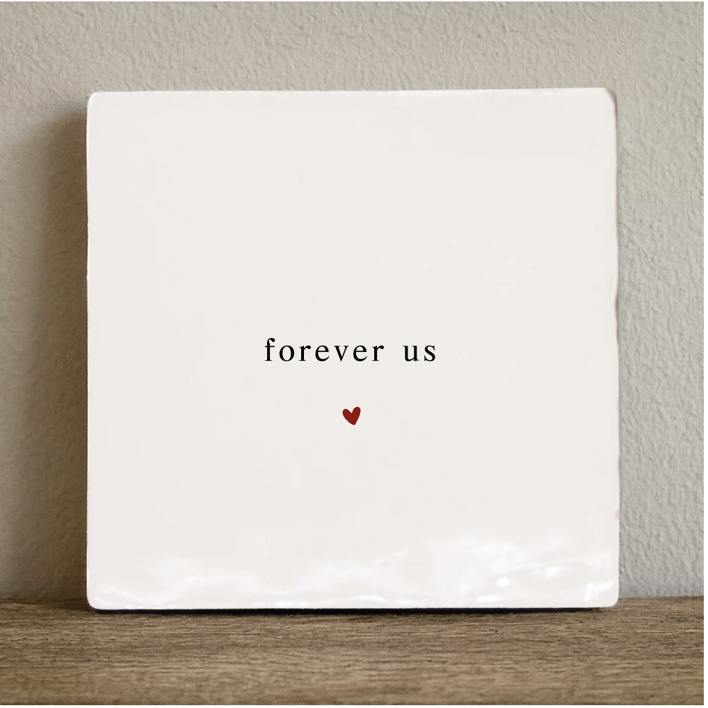 Ceramic tile, decorative tile - forever us, 10x10 cm