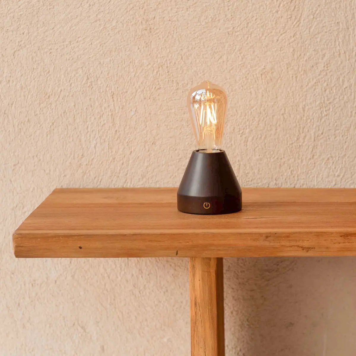 Dark brown rechargeable LED table lamp 'Zavi' - wireless, dimmable