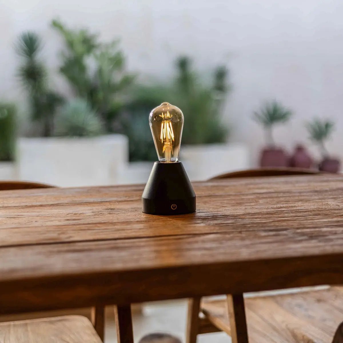 Dark brown rechargeable LED table lamp 'Zavi' - wireless, dimmable