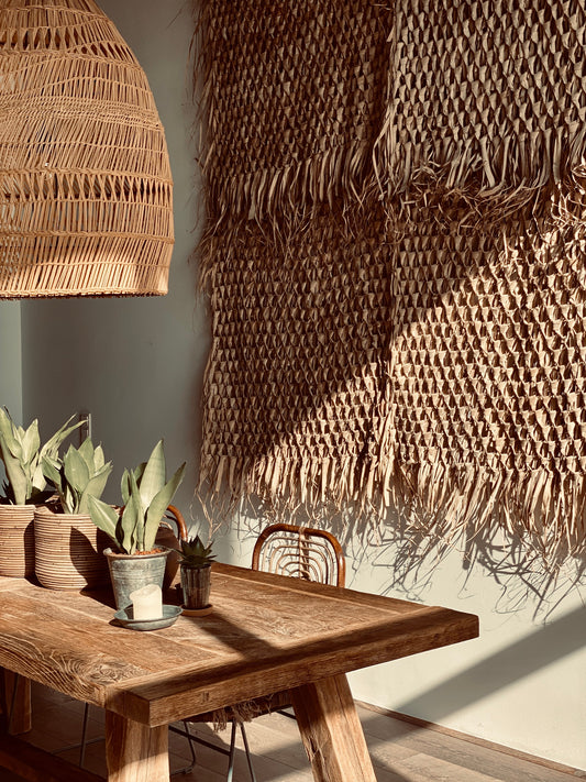 XL Wall Hanging Palmblatt - Wall Decor, Wandteppich aus getrockneten Palmblättern