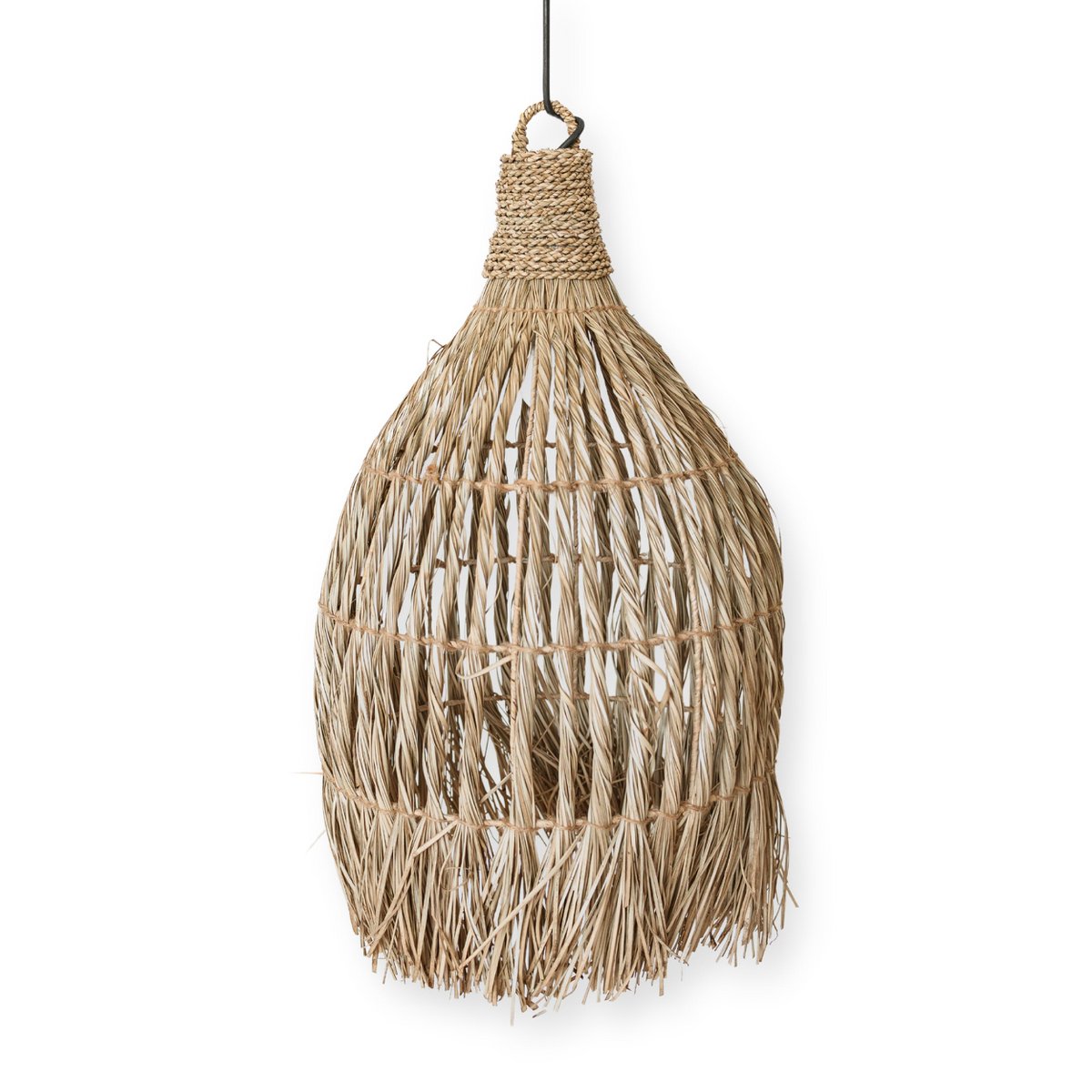 Pendelleuchte aus Seegras,  Boho-Lampenschirm LAMPUNG