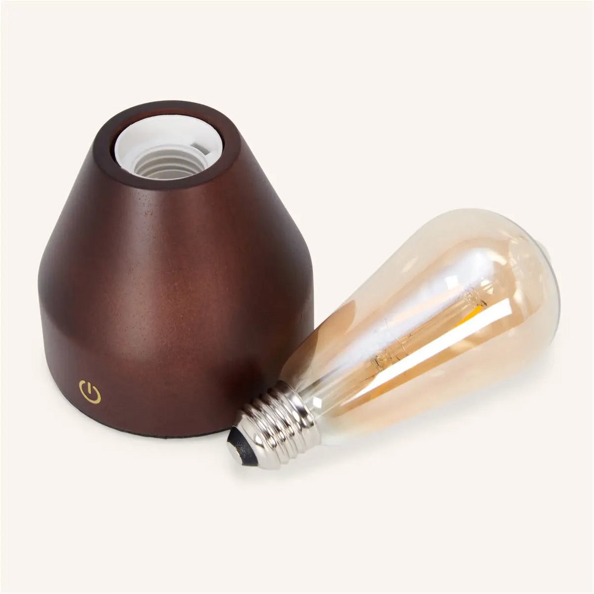 Dark brown rechargeable LED table lamp 'Zavi' - wireless, dimmable