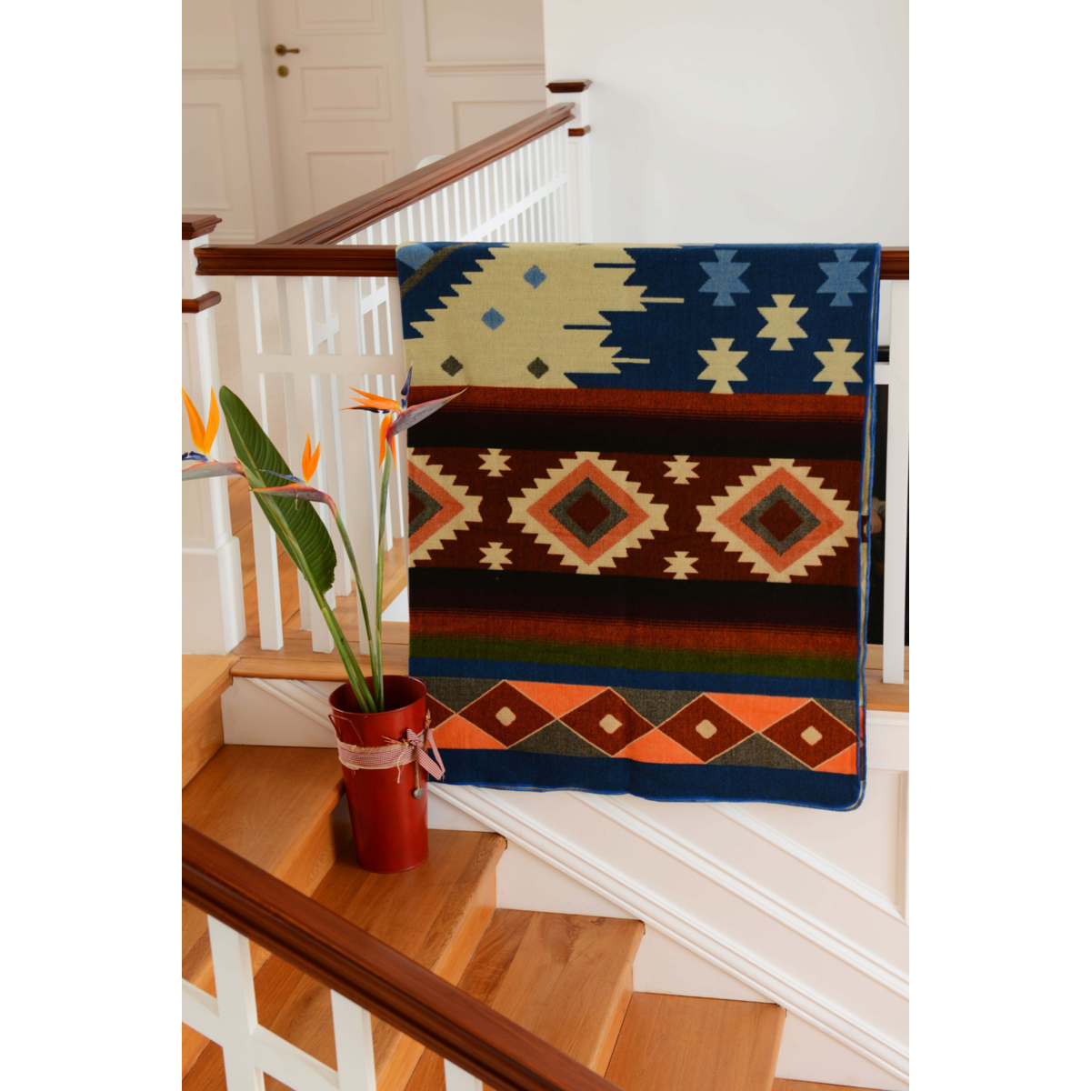 Decke aus ecuadorianischem Alpaka - Quilotoa Blau