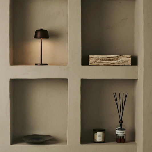 Tischlampe 'Anton' Espresso Brown - wiederaufladbare, kabellose Beleuchtung