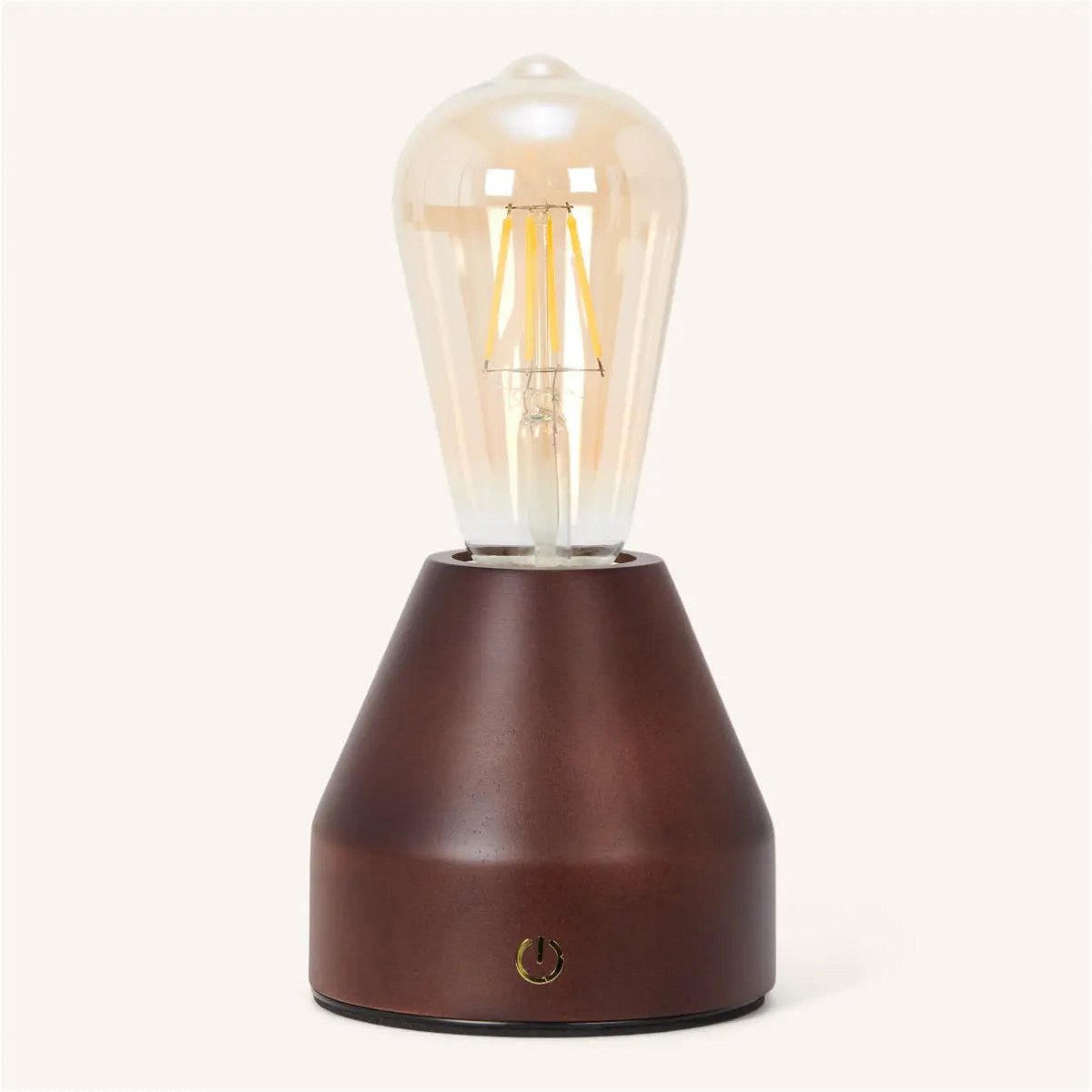 Dark brown rechargeable LED table lamp 'Zavi' - wireless, dimmable