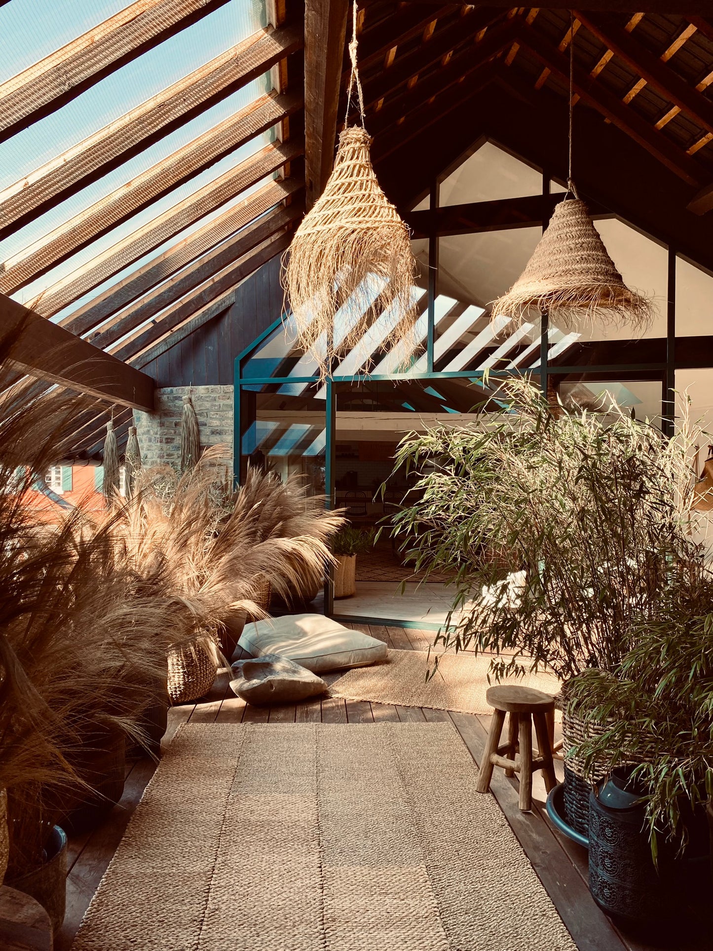 Ornamental grass bundles of natural grasses, dried