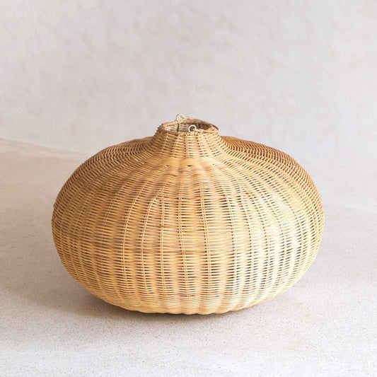 Großer Rattan-Lampenschirm, handgefertigt - Hängelampe (Ø 56 cm) ANJANI