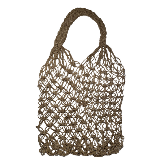 Bast-String-Tasche, Handgewebte Einkaufstasche JEMARI
