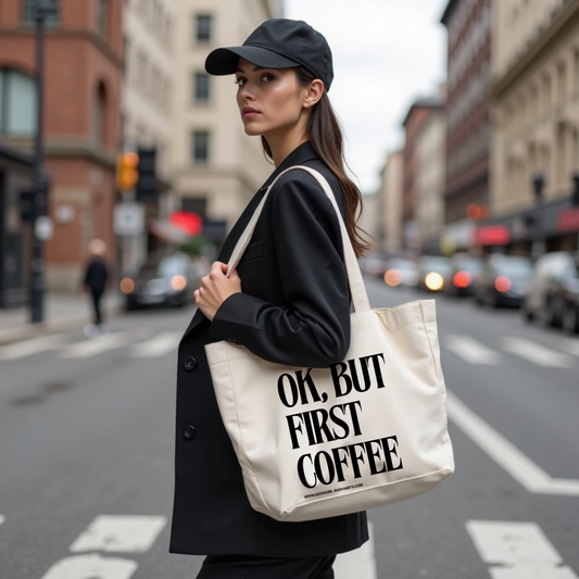 Shopper "OK, BUT FIRST COFFEE" - Tote Bag