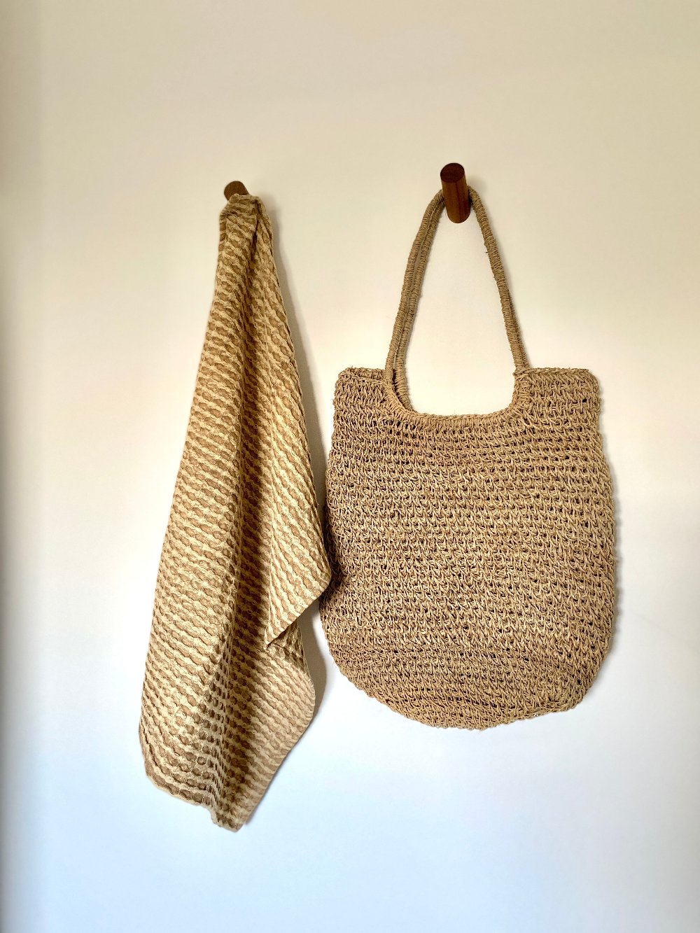 Tea towel waffle pique, beige
