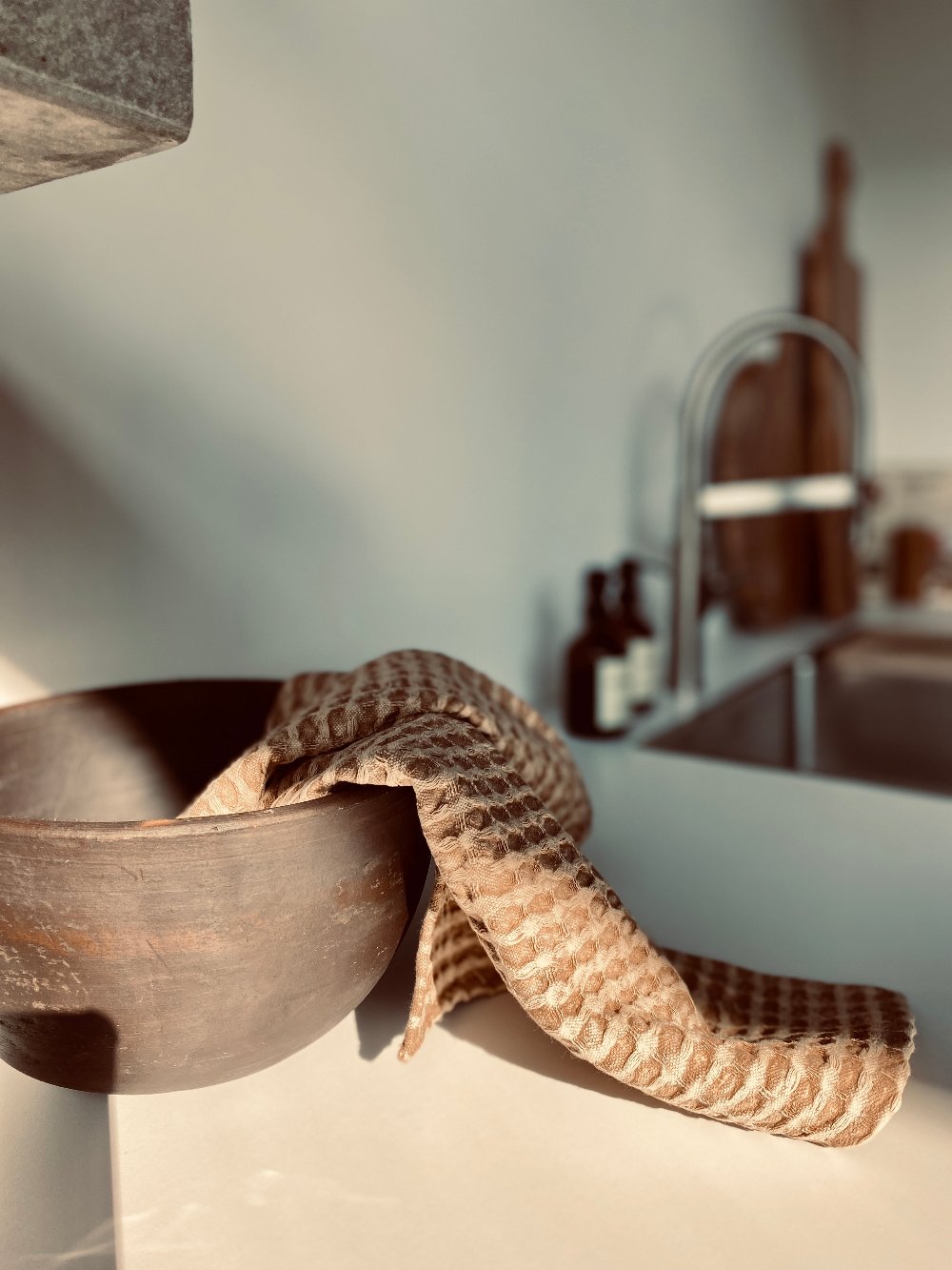 Tea towel waffle pique, beige