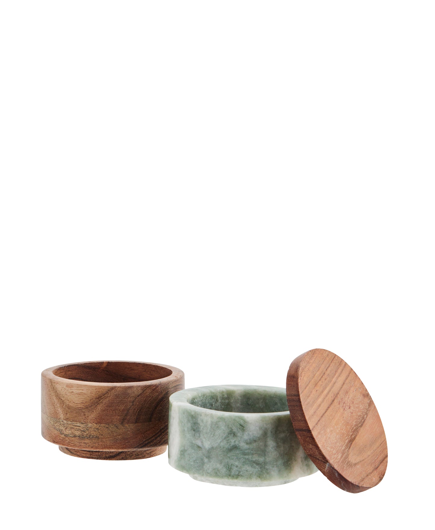 Marble Box mit Holzdeckel, rund