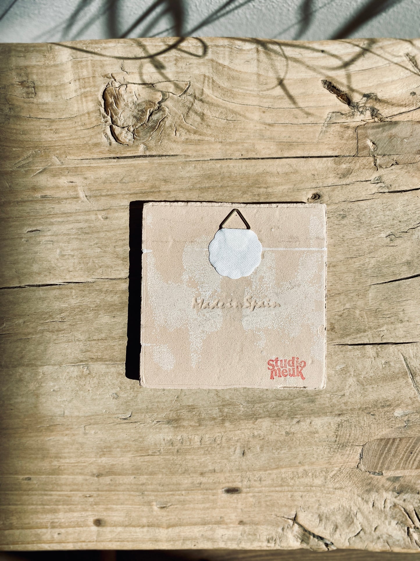Keramik-Fliese 'happy quotes' - Deko-Kachel, handmade in spain