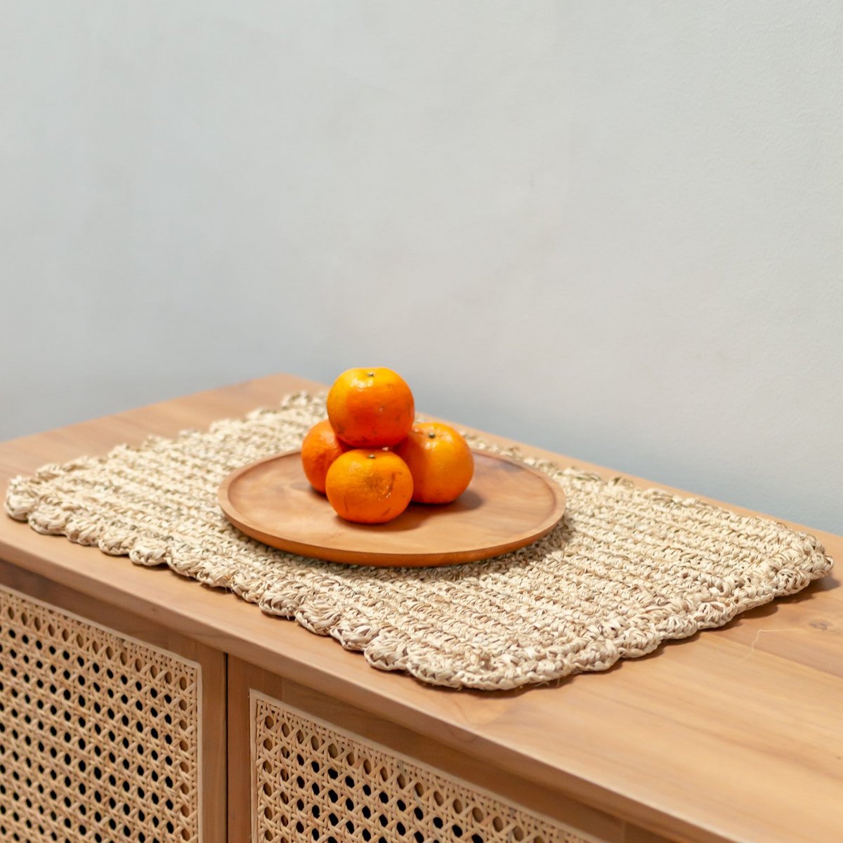 Placemat (set of 2, 4 or 6) 50x30 cm - Rectangular boho table mat KUARA woven from raffia
