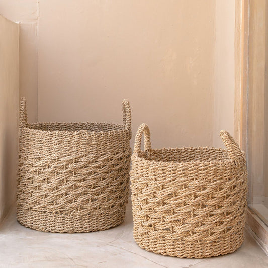 Storage basket MASILA woven from natural fibers (2 sizes)
