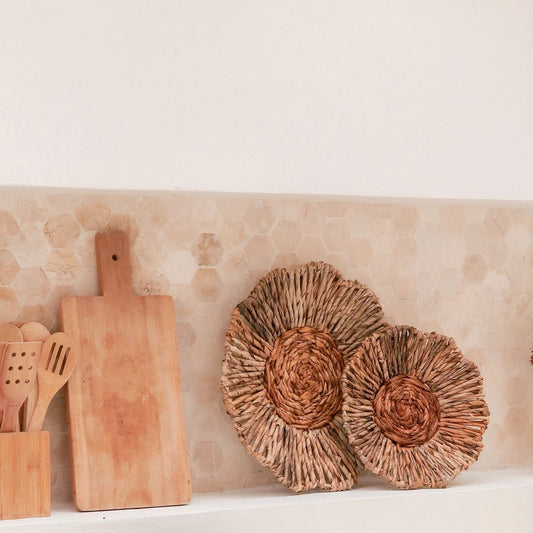 Wall decoration or bowl MELAYA wall basket made of banana fiber (2 sizes)