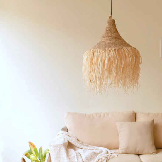 Lampenschirm RUMBAI, Raffia-Pendelleuchte