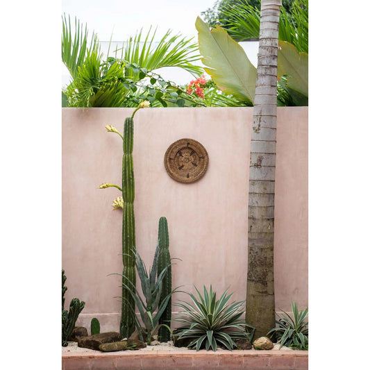 Wall plate - The Jasmine Plate S - rattan decoration, brown