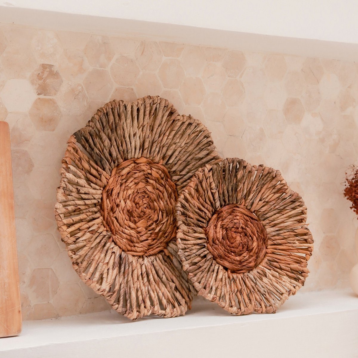 Wall decoration or bowl MELAYA wall basket made of banana fiber (2 sizes)