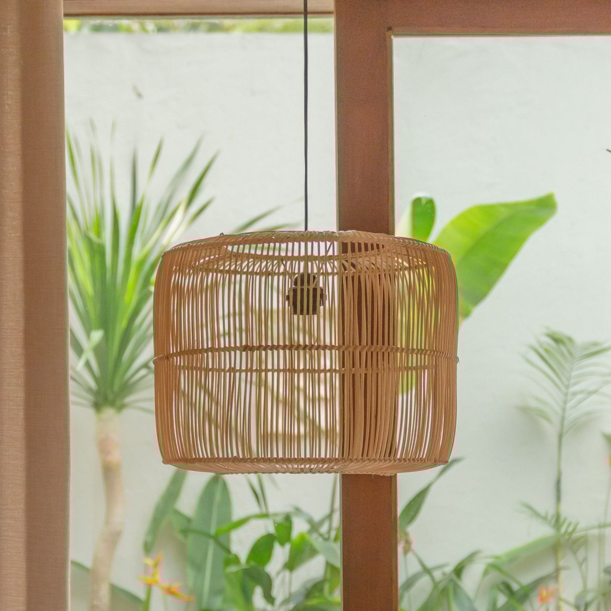 Boho Lampenschirm aus Rattan - Pendelleuchte LIKU (2 Größen)