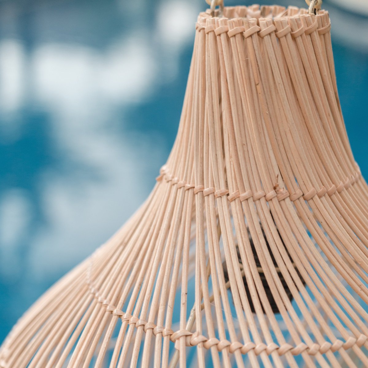 Rattanlampenschirm - Boho Pendelleuchte KENARI
