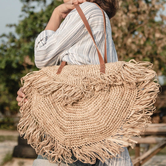 Raffia-Umhängetasche, Strandtasche SUMBAWA
