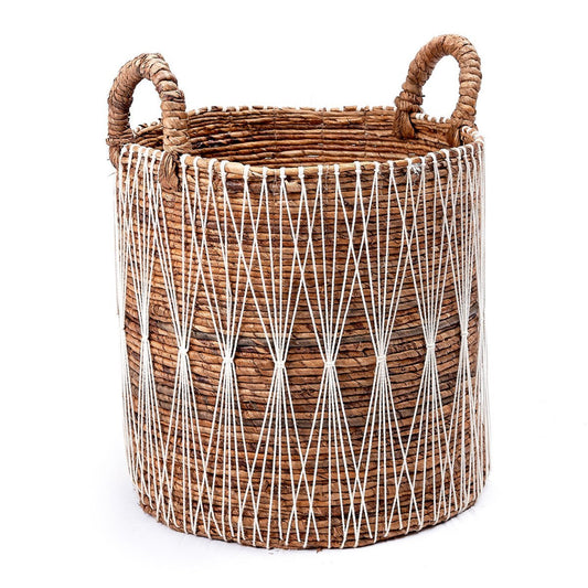 Boho Wäschekorb - Pflanzenkorb - Aufbewahrungskorb MANDURO aus Bananenfaser (3 Größen)