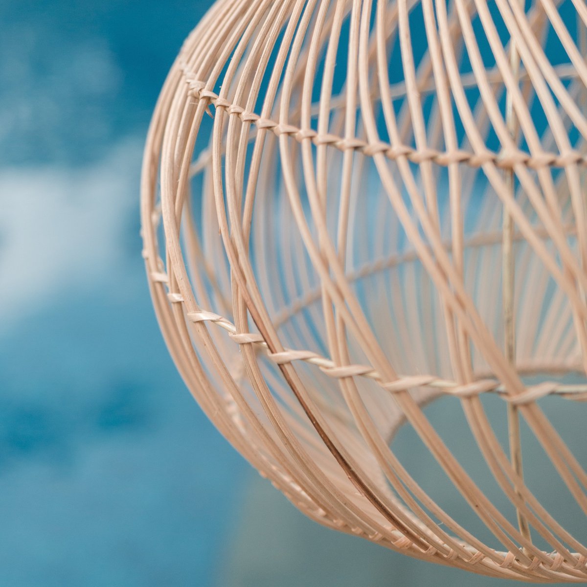 Rattanlampenschirm - Boho Pendelleuchte KENARI
