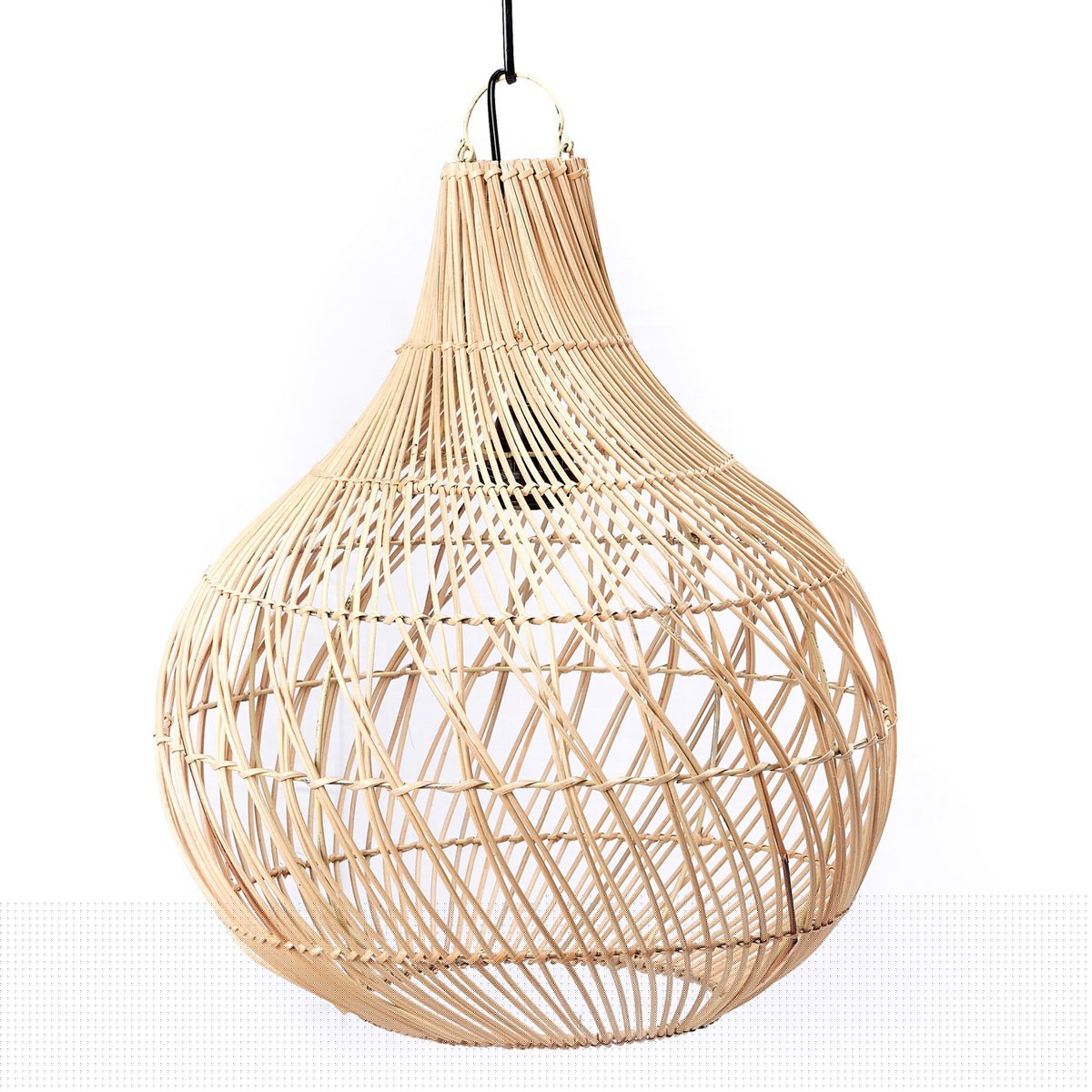 Rattanlampenschirm - Boho Pendelleuchte KENARI