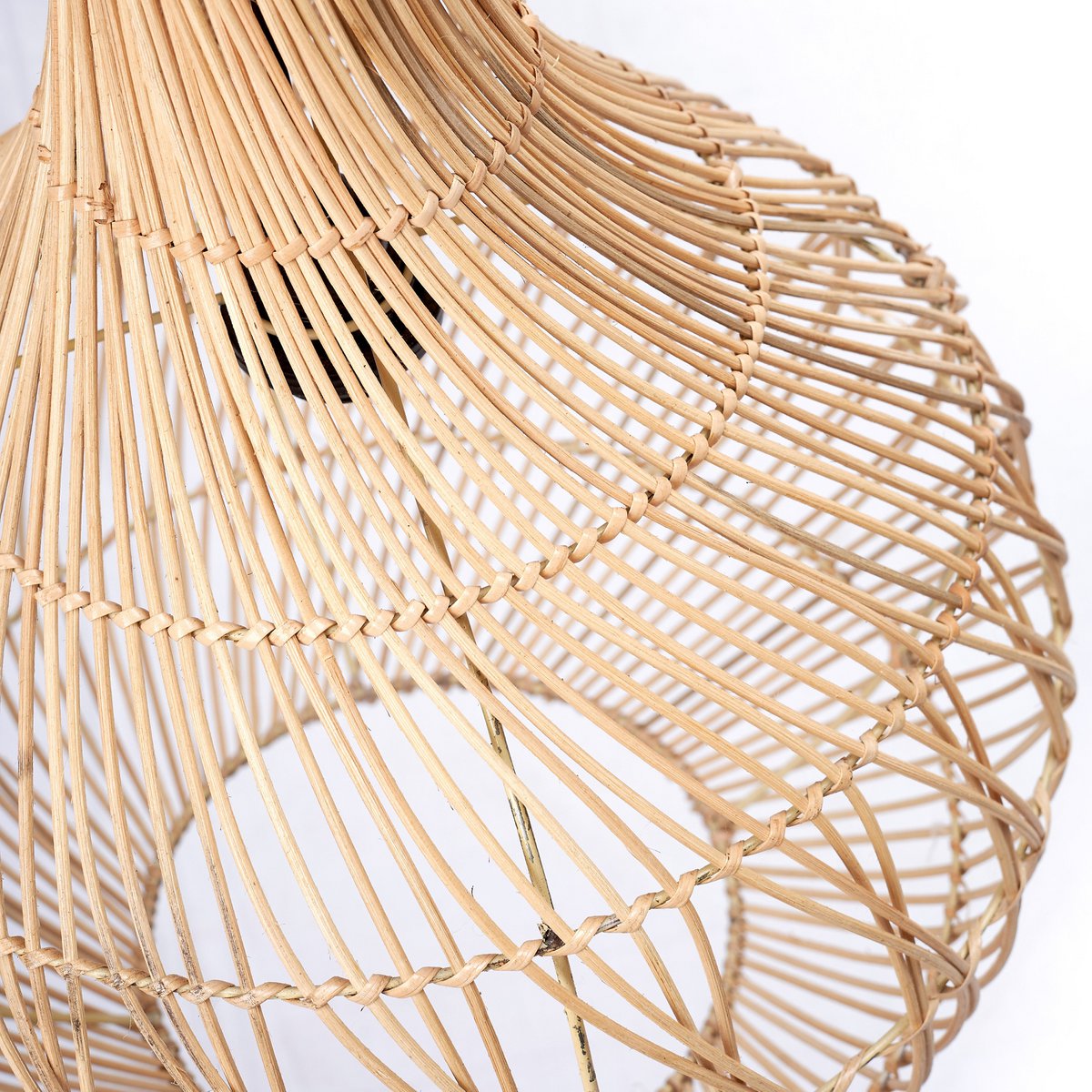 Rattanlampenschirm - Boho Pendelleuchte KENARI