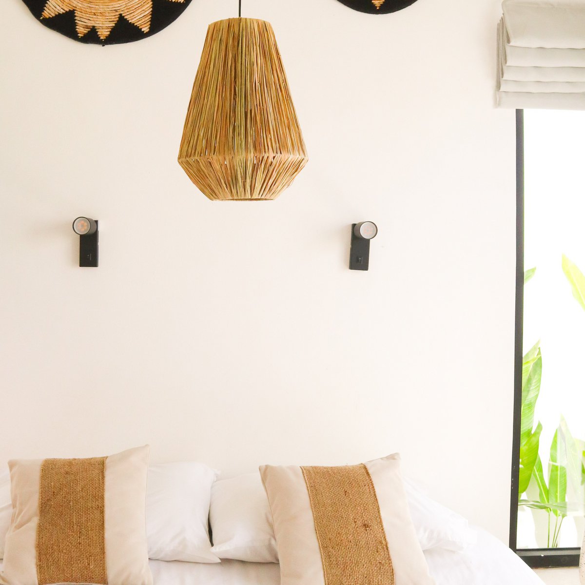 ENDAH lampshade made of raffia, pendant light