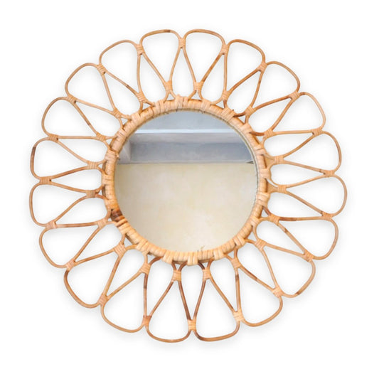 Small rattan mirror DANAU, wall decoration