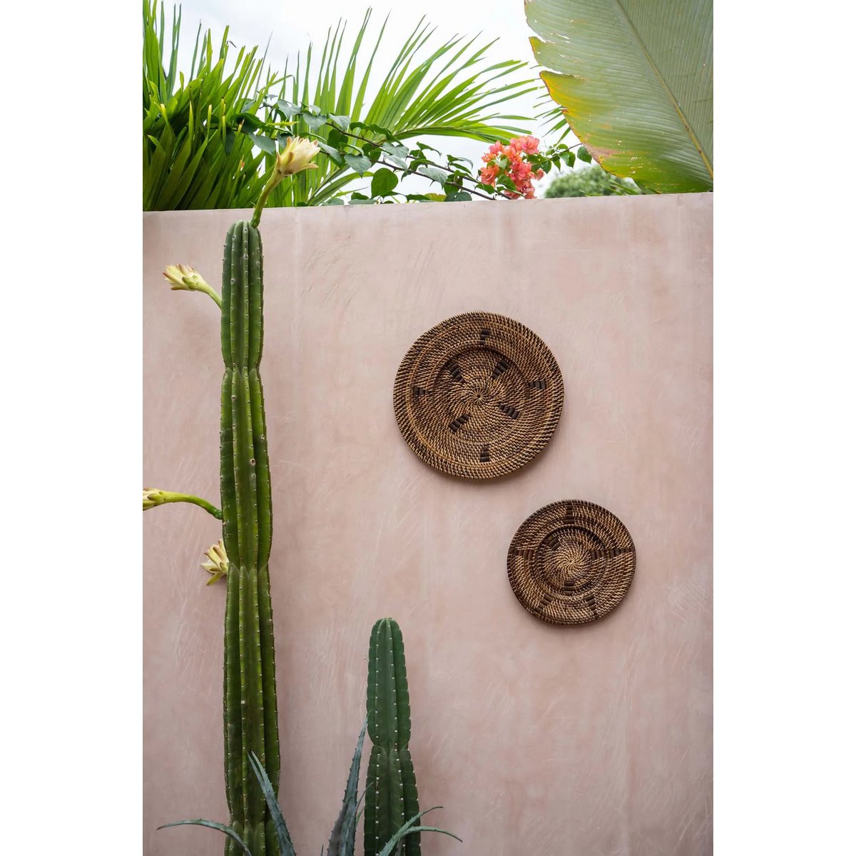 Wall plate - The Jasmine Plate M - rattan decoration, brown