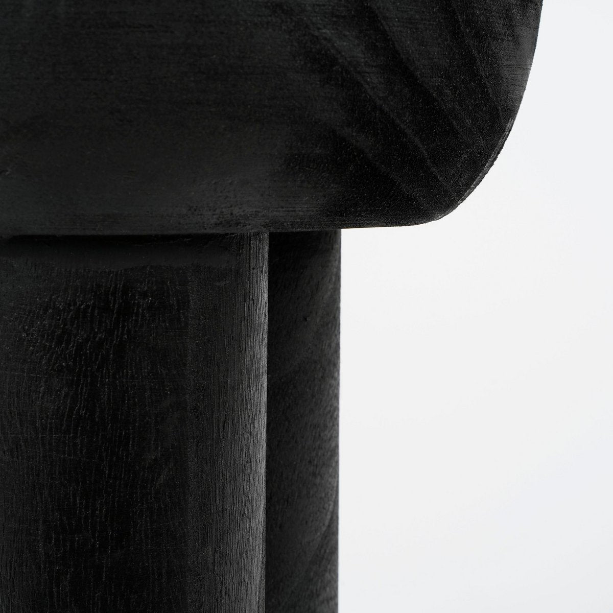 Latty side table, paulownia wood, black - H50 x Ø30 cm