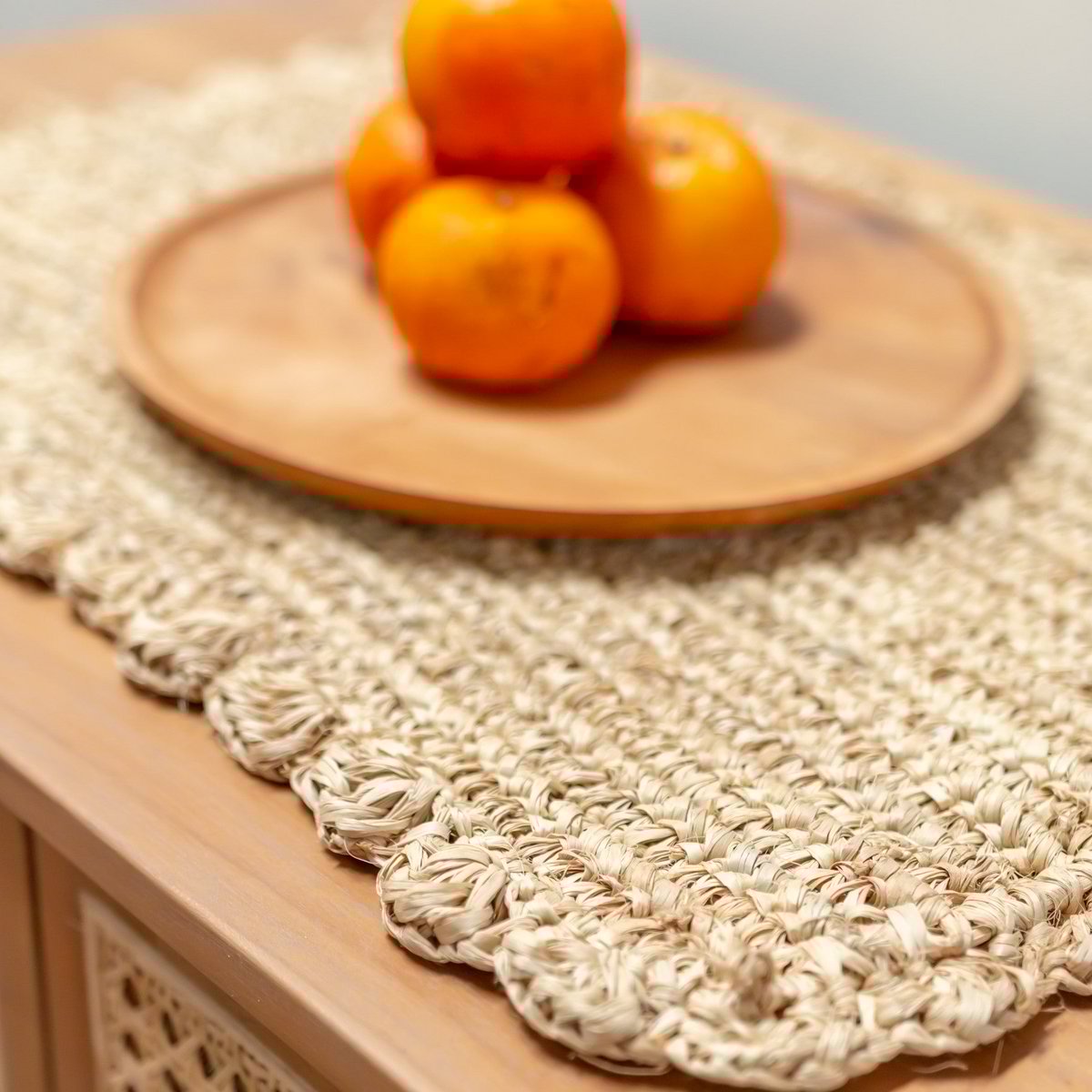 Placemat (set of 2, 4 or 6) 50x30 cm - Rectangular boho table mat KUARA woven from raffia