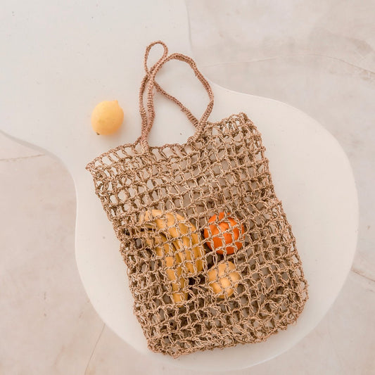 Raffia-String-Tasche, handgewebte Einkaufstasche CANANG