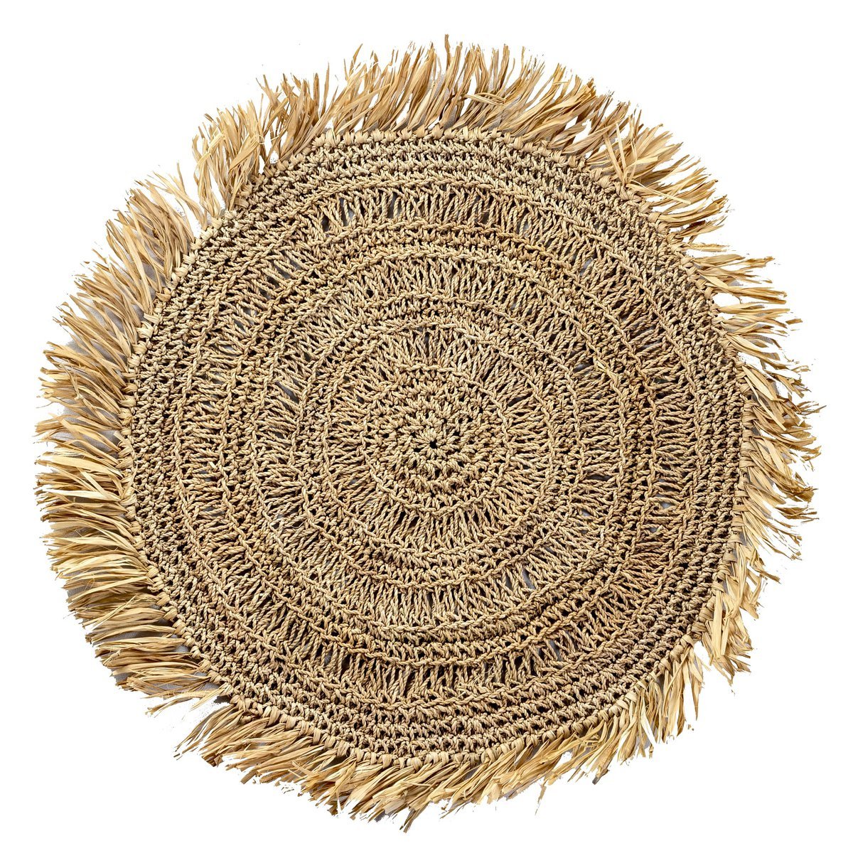 Round placemat WAISAI (set of 4 or 6) 45 cm - Boho placemat made of raffia