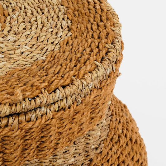 Aufbewahrungskorb Tacoma mit Deckel, Jute-Gelb H48 x Ø55 cm