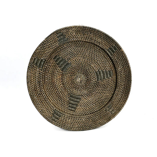Wall plate - The Jasmine Plate M - rattan decoration, brown