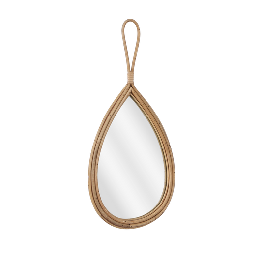 Rattan wall mirror Rainier - L28 x H59 cm