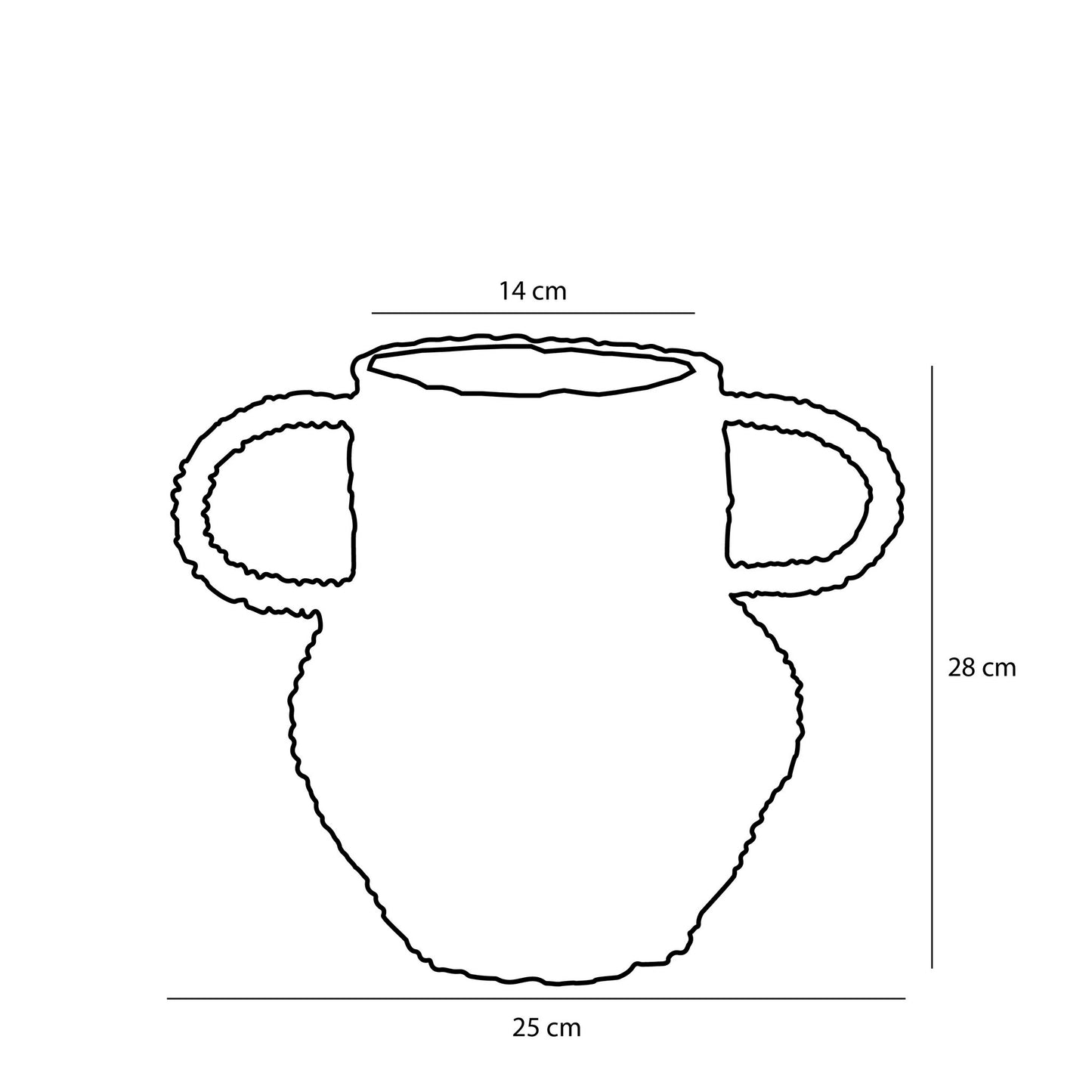 Seegras Dekorationsvase mit Griffen, grün - H28 x T25 cm