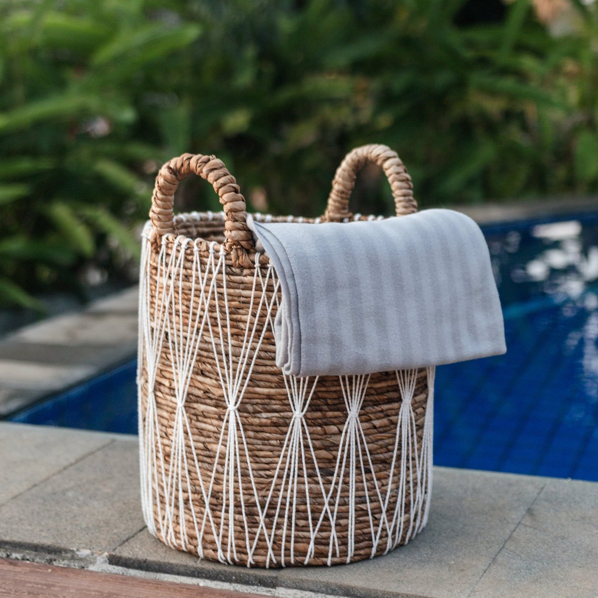 Boho laundry basket - plant basket - storage basket MANDURO made of banana fiber (3 sizes)