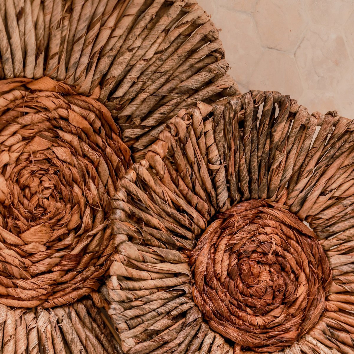 Wall decoration or bowl MELAYA wall basket made of banana fiber (2 sizes)