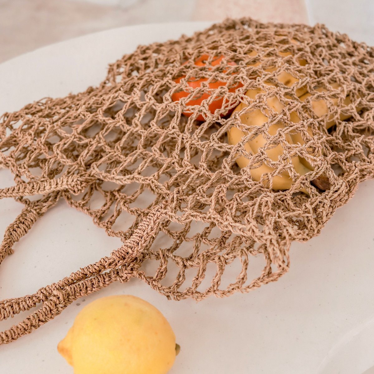 Raffia-String-Tasche, handgewebte Einkaufstasche CANANG